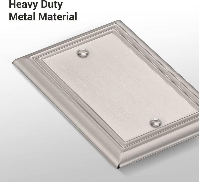 DEWENWILS 4-Pack Blank Wallplates, Brushed Nickel Outlet Cover, Stanless Steel - Image 2